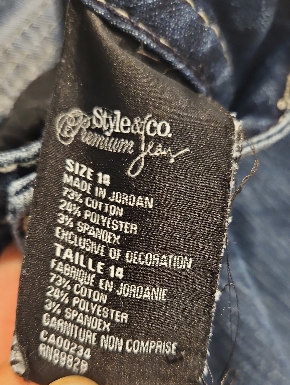 Style & Co Embellished Dark Blue Women's Jeans - Picture 5 of 7